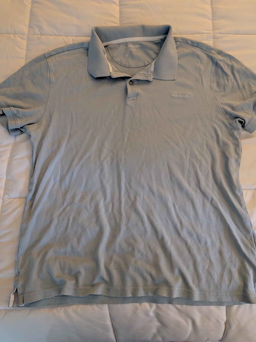 Calvin Klein Men’s Pale Blue Polo Shirt